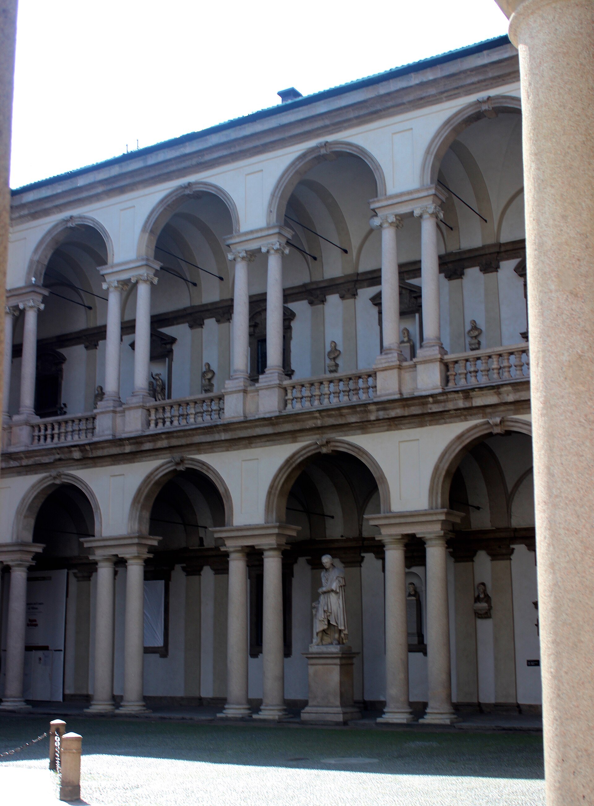 The arcaded courtyard of the Palazzo di Brera with its two tiers of columns